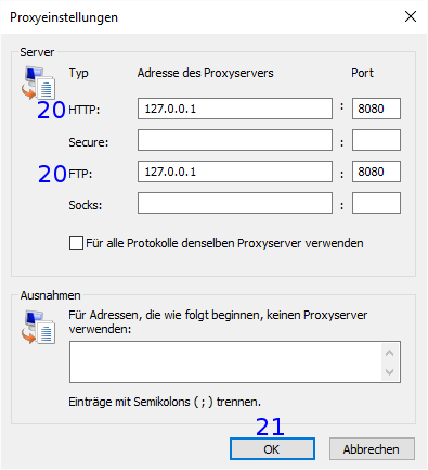 Internet Explorer: DFÜ Proxyeinstellungen