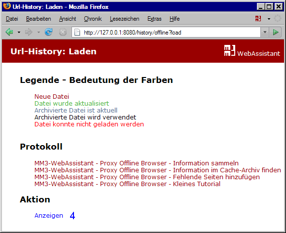 MM3-WebAssistant: URL-History: Laden