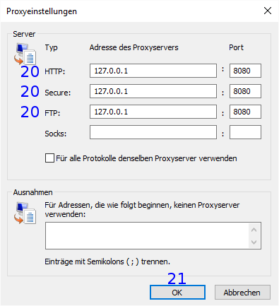 Internet Explorer: DFÜ Proxyeinstellungen
