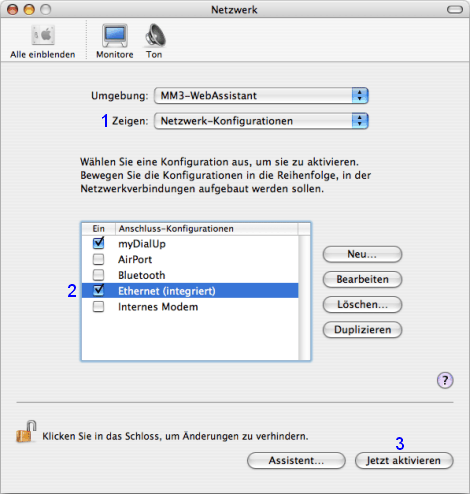 Mac OS X: Netzwerk / Netzwerk-Konfigurationen