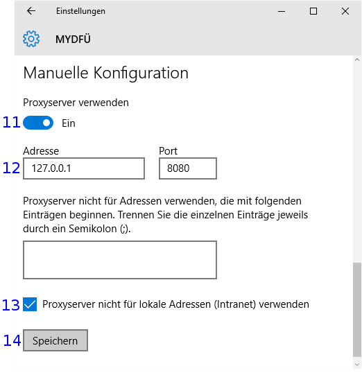 Windows: DFÜ Proxyeinstellungen Windows: DFÜ Proxyeinstellungen